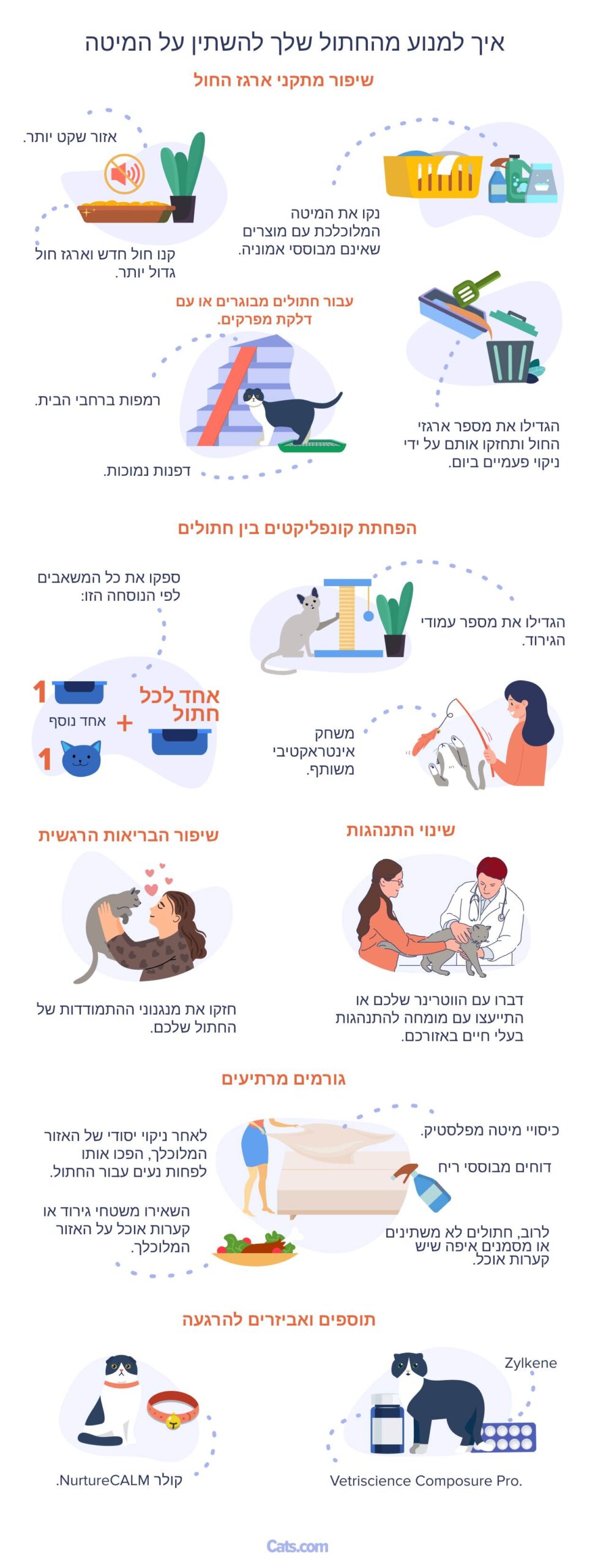 איך לעצור את החתול שלך להשתין על המיטה?